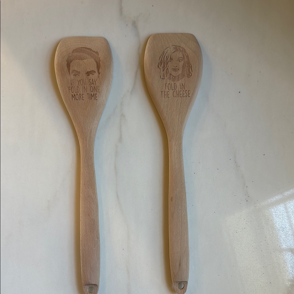NWOT Schitts Creek Engraved Wooden Spoons Set